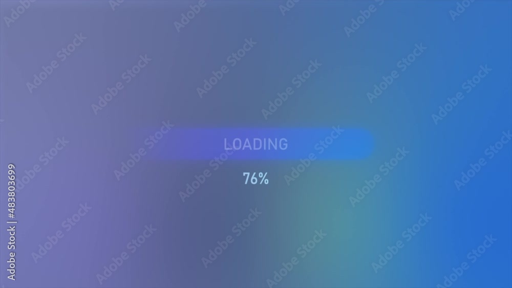 Background with colored loading line with percentages. Motion. Loading ...