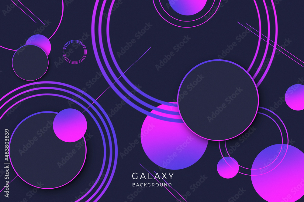 Futuristic galaxy background with geometric shapes