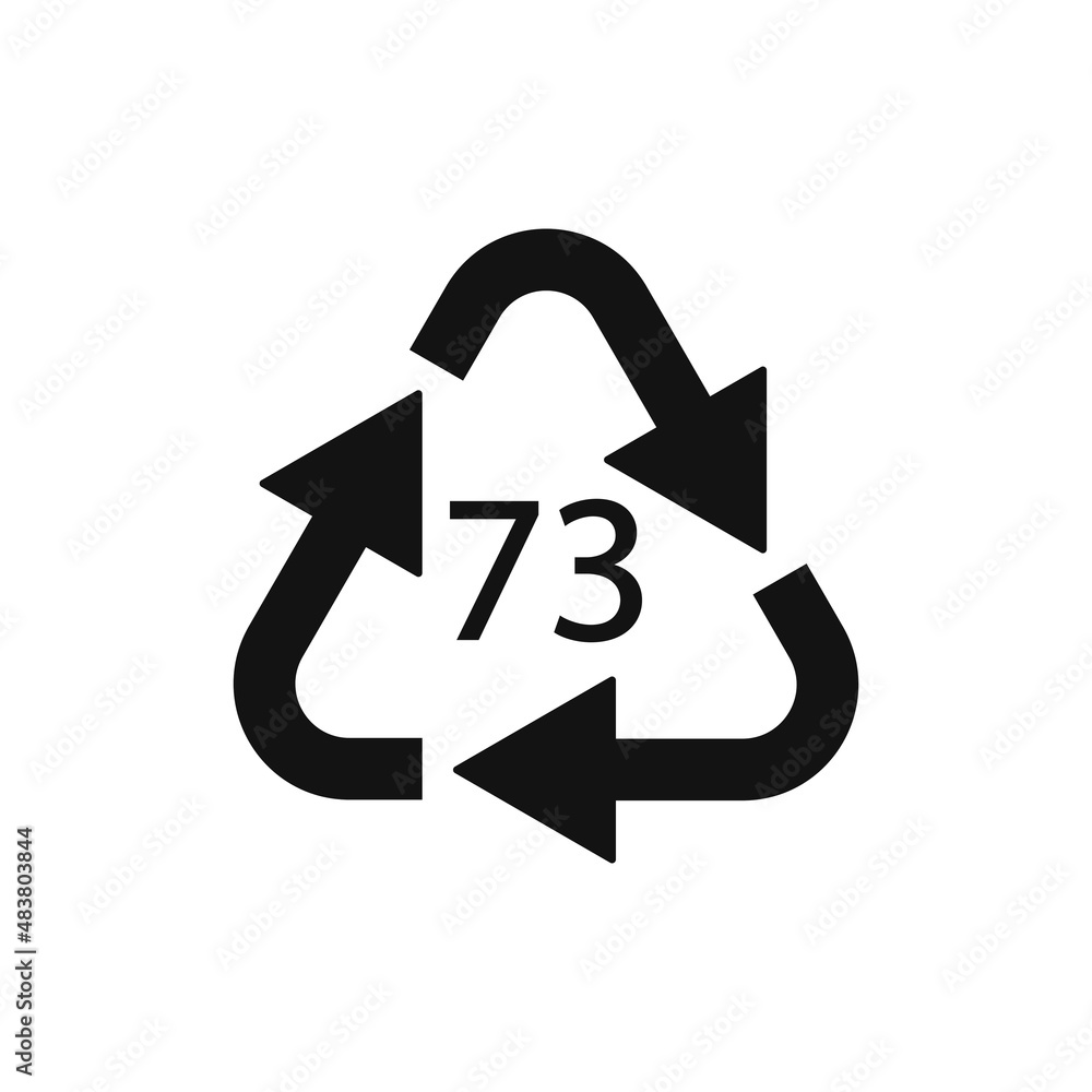 Bottle Glass recycling code 73 GL. Vector illustration Bottle Glass recycling code 73 GL. Vector illustration