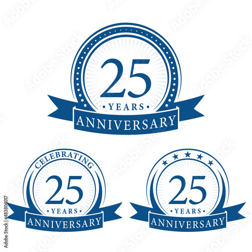 25 years anniversary logo collections. Set of 25th Anniversary logotype template. Vector and illustration.
 photo