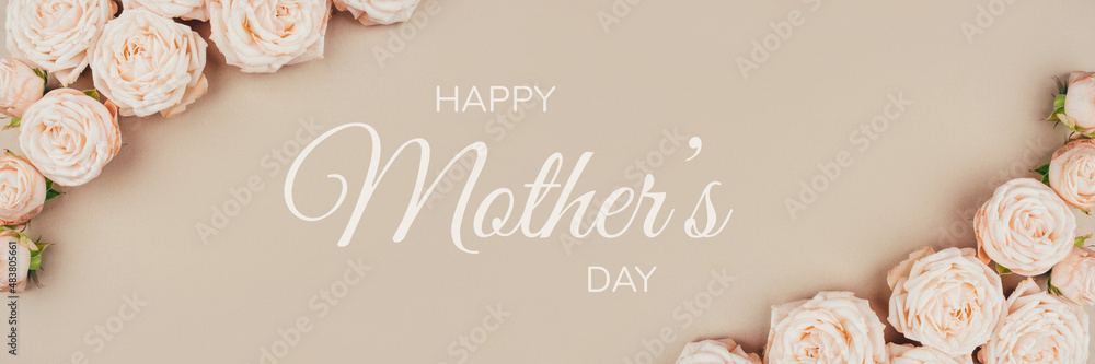 Spring background. Rose flowers on a beige background. Spring background. Rose flowers on a beige background.