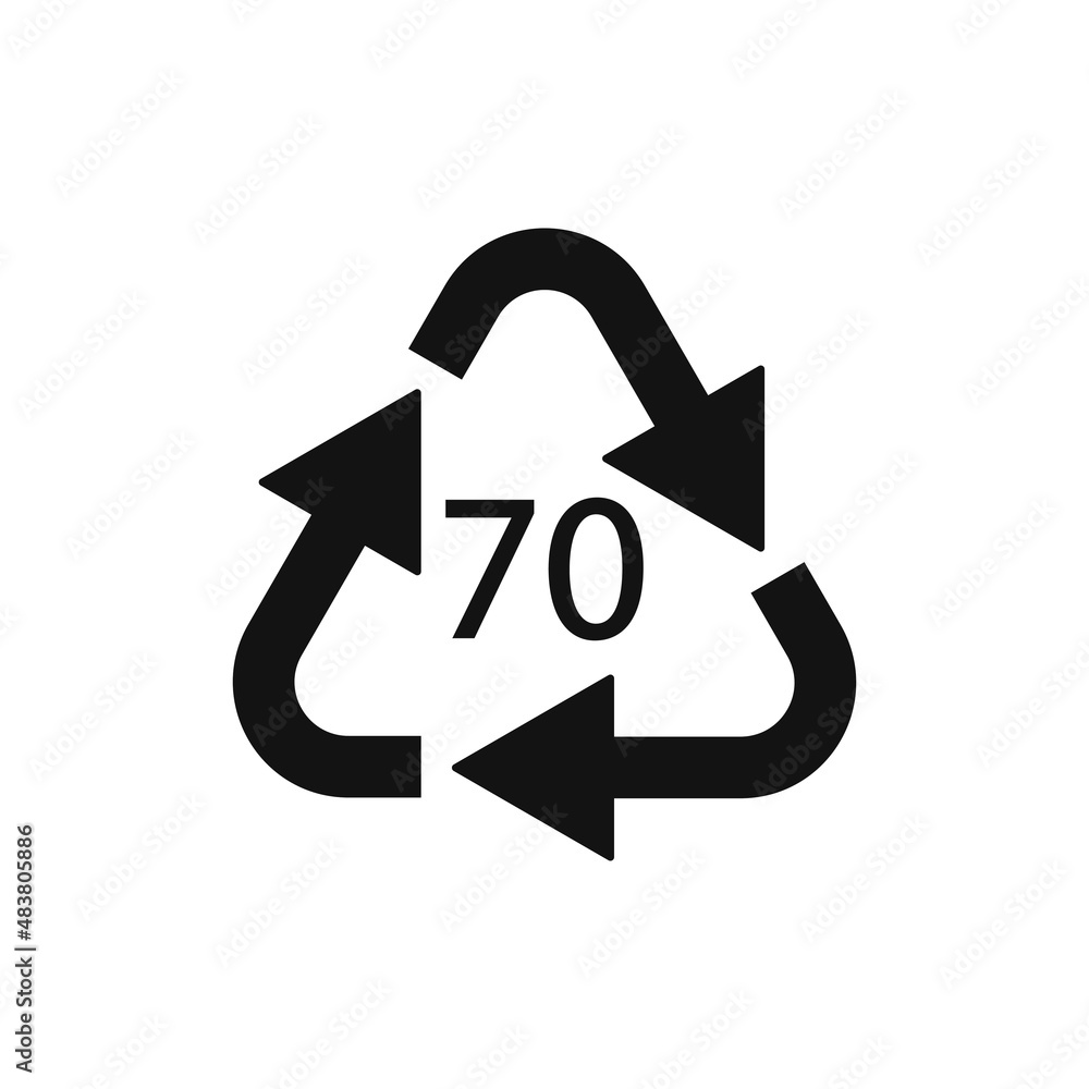 Glass recycling code 70 GL. Vector illustration Glass recycling code 70 GL. Vector illustration