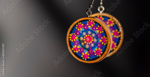 Handmade color nice earring with nice background
