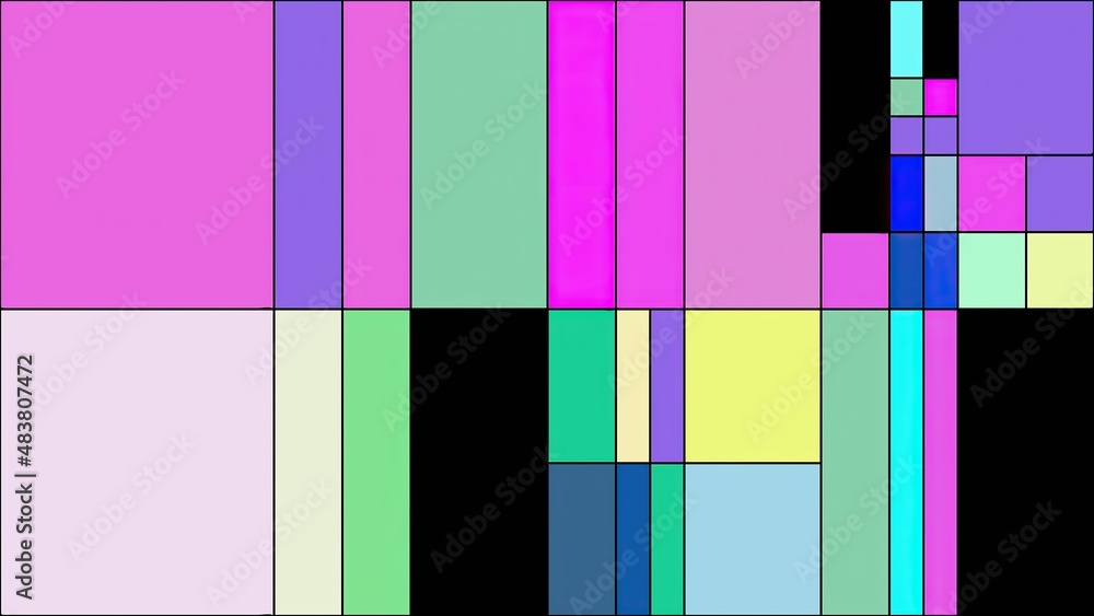 Colorful rectangles mondrian style art illustration
