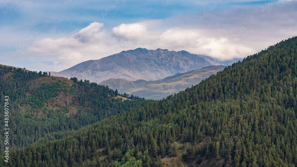Beautiful landscape of the mountainous region of Georgia, Tusheti