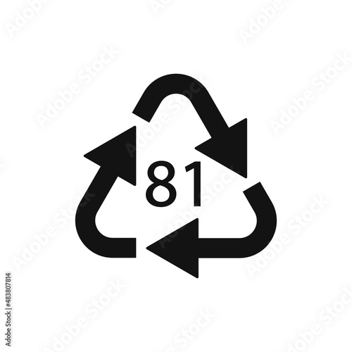 Paper (cardboard). Recycling codes 81 PapPet. Composite materials sign. Vector illustration