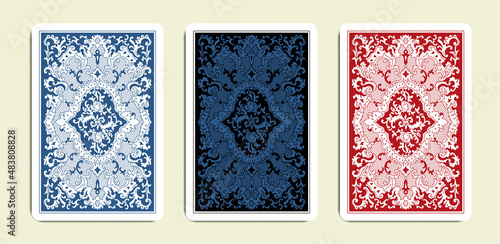 The reverse side of a playing card - back side reverse of playing cards pattern vector