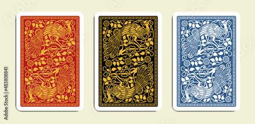 The reverse side of a playing card - back side reverse of playing cards pattern vector