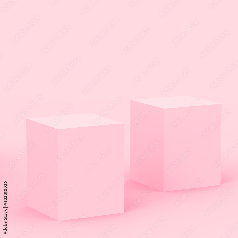 Abstract 3d pink cube and box podium minimal scene studio background. Abstract 3d pink cube and box podium minimal scene studio background.