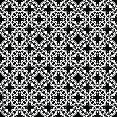 Black and white surface pattern texture. Bw ornamental graphic design. Mosaic ornaments. Pattern template. Vector illustration.