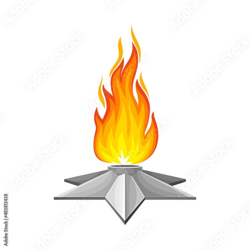 Quenchless flame. May 9 Russian holiday victory sign vector illustration