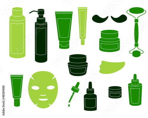 set of skin care vector illustration