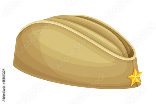 Retro military garrison cap vector illustration on white background