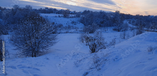 snowy landscape in blue tones © Лев Кодацкий