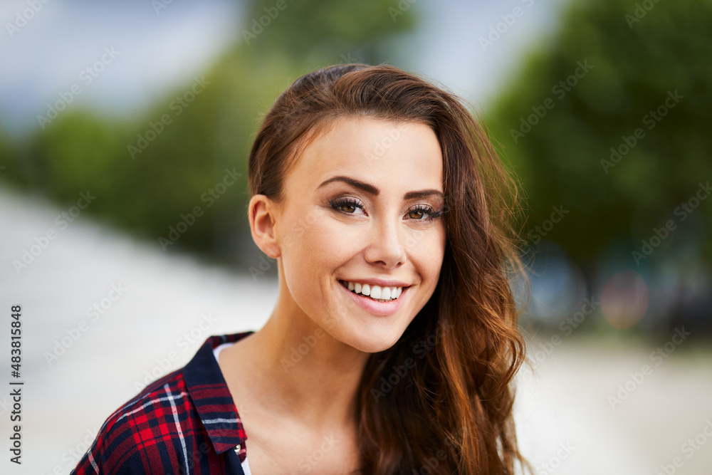 Portrait of beautiful young woman outdoors Portrait of beautiful young woman outdoors