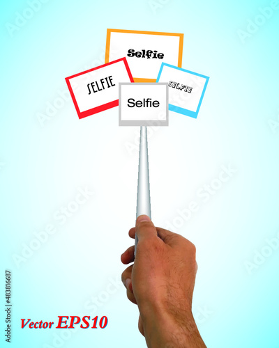 Retro selfie using a monopod