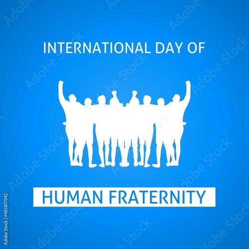 International day of human fraternity 4 February vector illustration. 