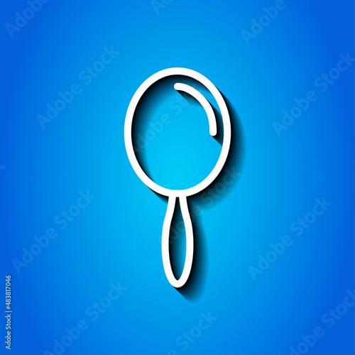 Wallpaper Mural Mirror simple icon. Flat desing. White icon with shadow on blue background.ai Torontodigital.ca