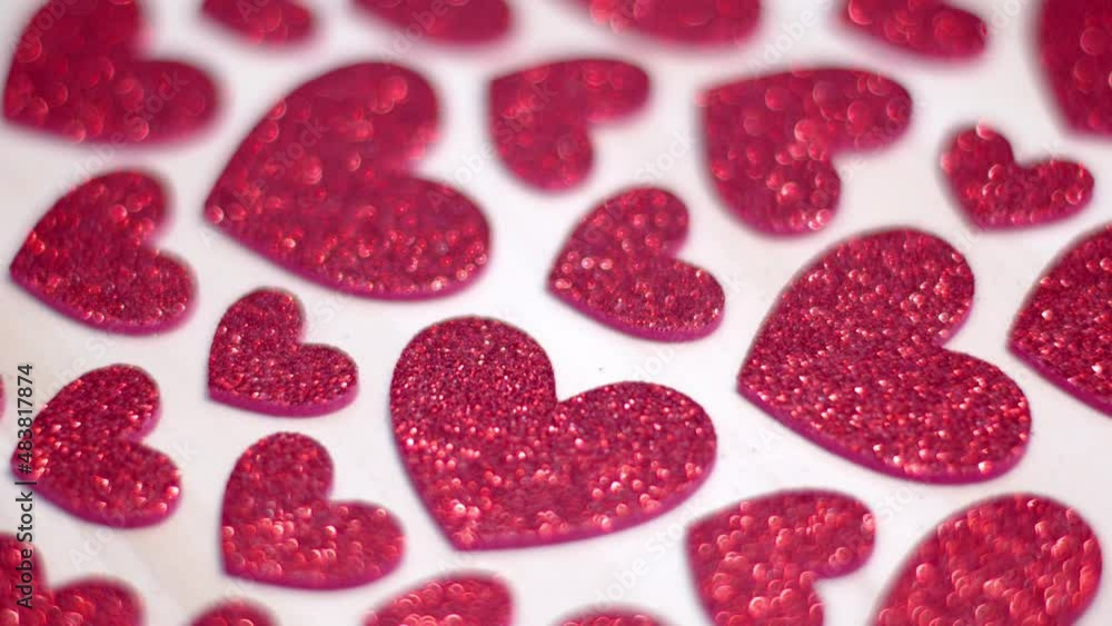 Red shiny valentine hearts on white background Red shiny valentine hearts on white background