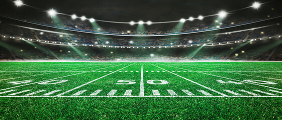 Stickers Stadion Groen veld in American football stadion  © Igor Link