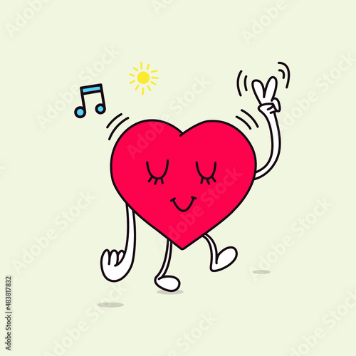 happy valentines day and character design of heart.