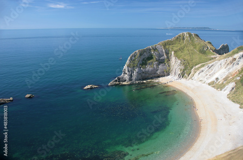 Man o' War Bay and beach, near Durdle Door, Jurassic Coast World Heritage Site, Dorset, UK photo