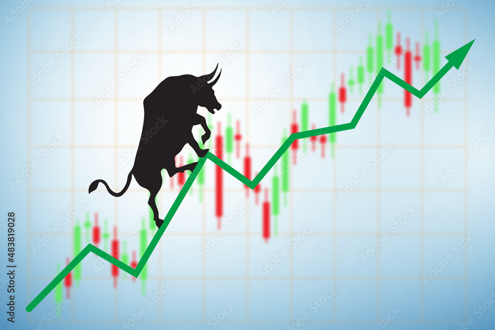 Illustration of bull stock market on exchange Illustration of bull stock market on exchange