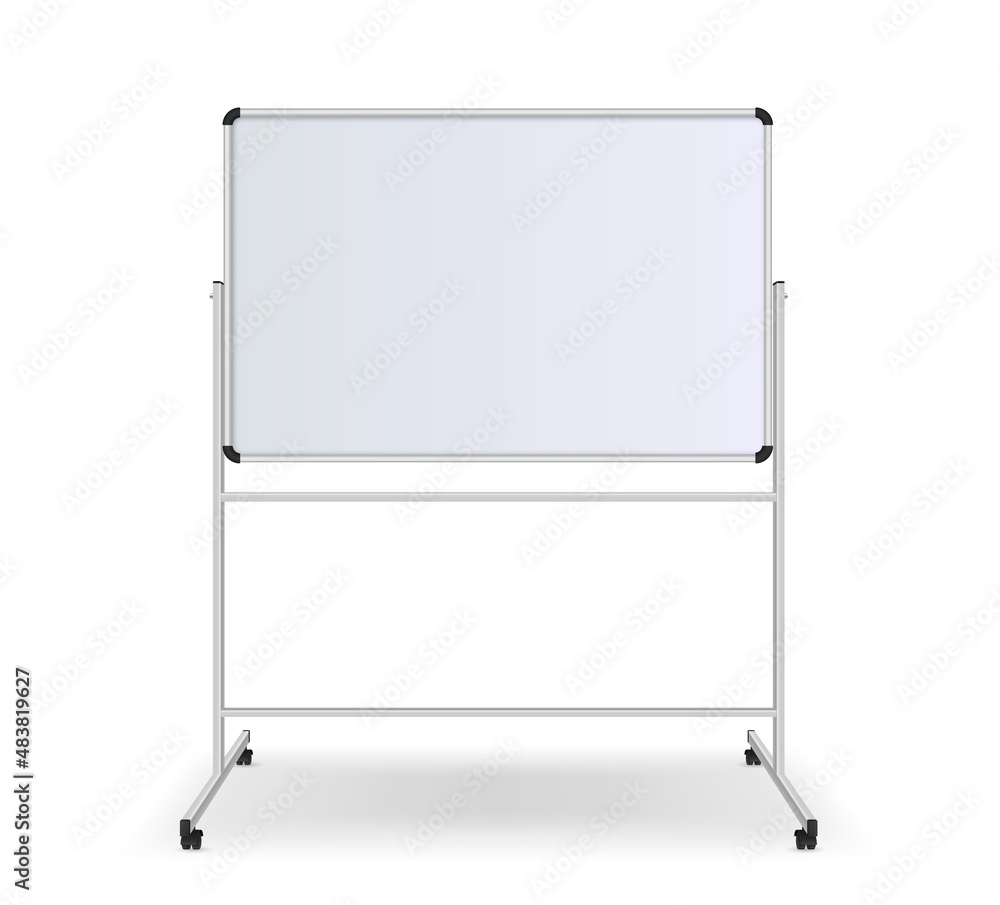 Realistic blank flip chart with legs isolated on white background. Board banner for presentation Realistic blank flip chart with legs isolated on white background. Board banner for presentation