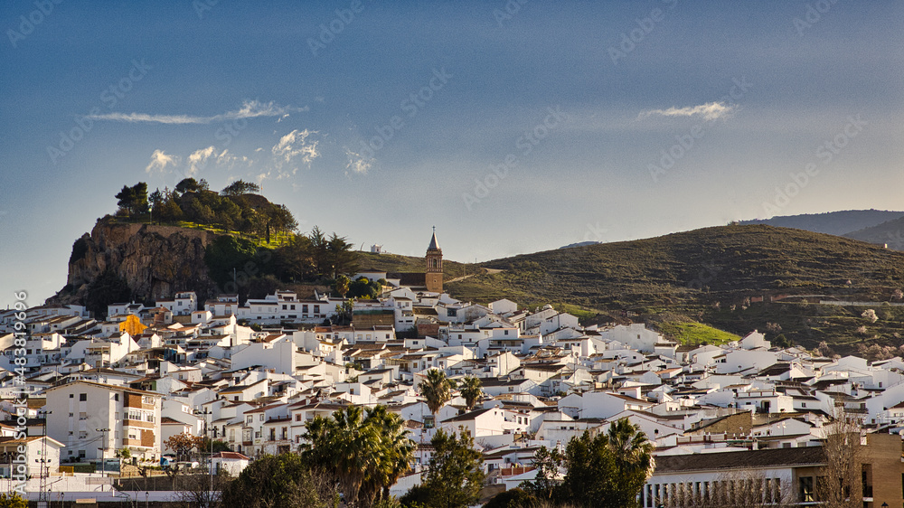 Panoramic view of Ardales (Malaga, Spain) - obrazy, fototapety, plakaty 
