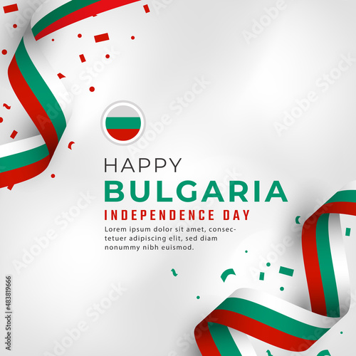 Happy Bulgaria Independence Day September 22th Celebration Vector Design Illustration. Template for Poster, Banner, Advertising, Greeting Card or Print Design Element