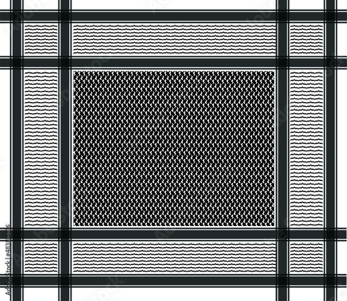 Black & white oriental arabic scarf pattern