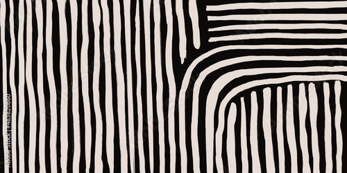 Abstract watercolor paint background with black and white stripes color grunge texture. Interior Wallpaper. Mural for the walls, fresco for the room, interior grunge style