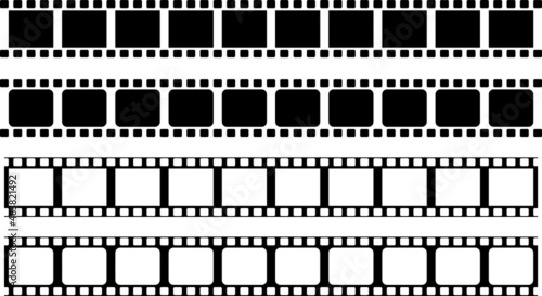 Film strips collection. Old retro cinema movie strip. lines on white background