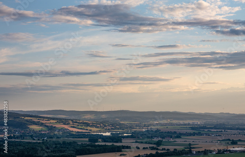 Fototapeta Naklejka Na Ścianę i Meble -  Country landscape over village Schaumburg in Germany
