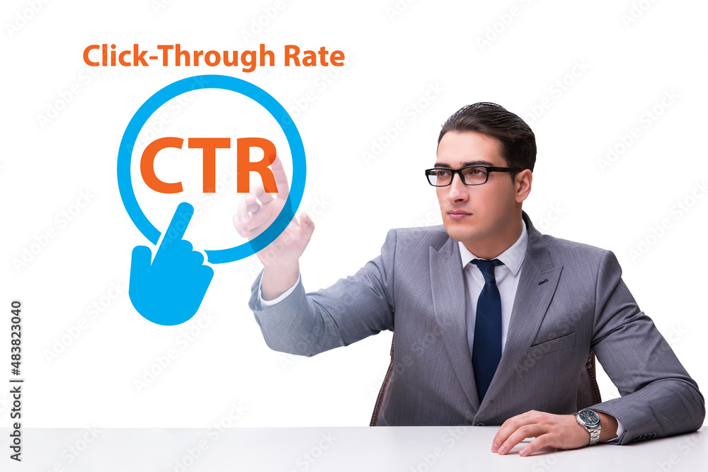 CTR click through rate concept with business people CTR click through rate concept with business people