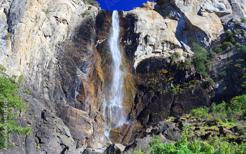 Bridal Veil falls in yosemite national park California on summer photo