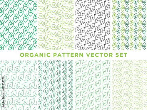 seamless organic leaf pattern design collection vector template