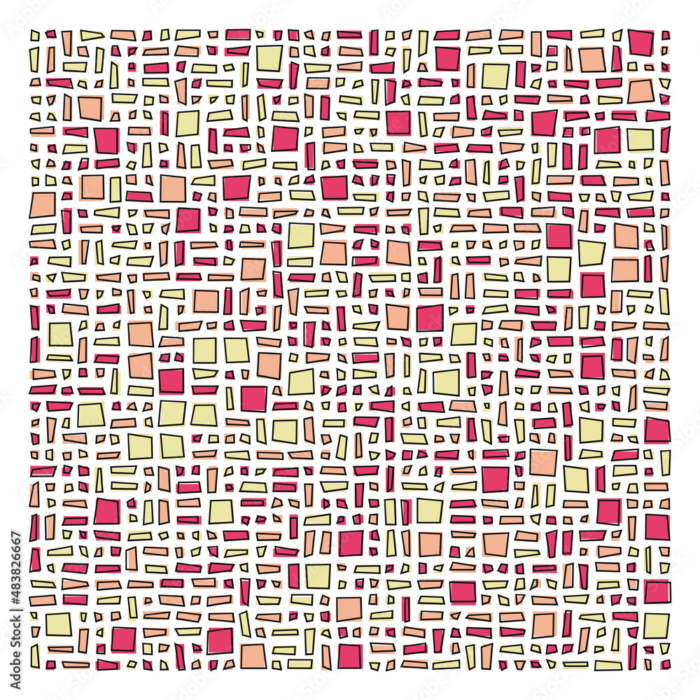 Fototapeta premium Offset Quads generative art background art illustration