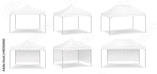 White folding promotion tent, outdoor mobile marquee for marketing exhibition or trade