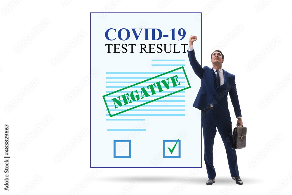 Man in the coronavirus covid-19 test concept Man in the coronavirus covid-19 test concept