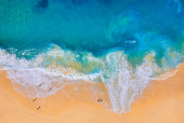 Sierkussen Luchtfoto strand Kustlijn Nusa Penida vanuit de lucht  © biletskiyevgeniy