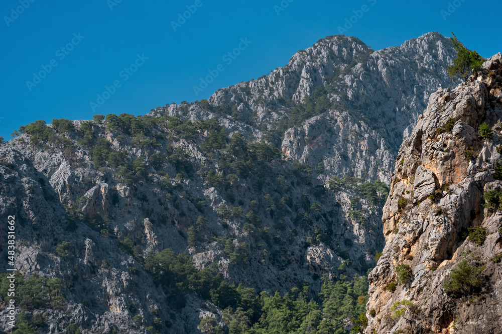 mountain landscape, tops of limestone rocks of the Taurus range