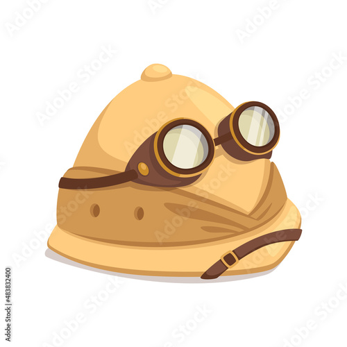 Vintage cork with glasses helmet for journeys