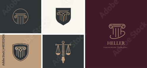 Law, finance, attorney and business logo design. Luxury, elegant modern concept design