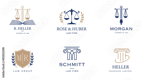 Law, finance, attorney and business logo design. Luxury, elegant modern concept design