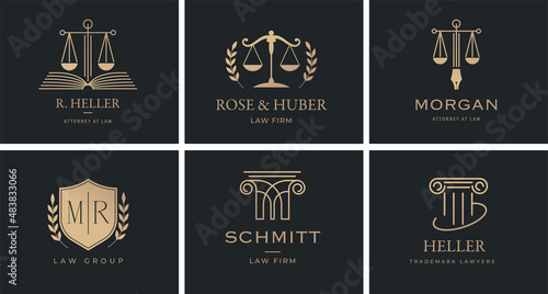 Law, finance, attorney and business logo design. Luxury, elegant modern concept design