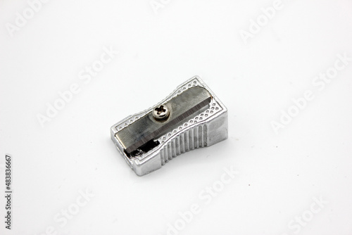 metal sharpener on a white background. photo