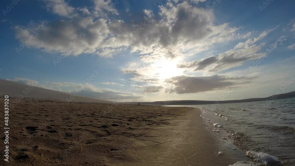 Timelapse beach. Tropical scenery. Summer travel destinations. Jericoacoara Ceara Brazil. Timelapse beach. Tropical scenery. Summer travel destinations. Jericoacoara Ceara Brazil.