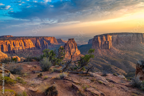 Sunrise over The Grand View Overlook at Colorado National Monument  located in Grand Junction, Colorado photo
