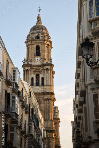 Malaga cathedral tower in Sunset © Juan Martínez 